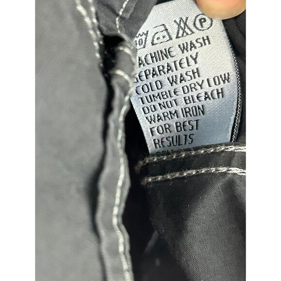 7 Diamonds Men's Large Utility Flap Pocket Casual Snap Front Short Sleeve Shirt - Picture 10 of 13